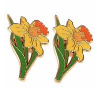 Women Daffodil Flower Alloy Brooch Plant Fashion Style And Natural Lapel Pins L4k6 Backpacks Hat Access For Clothing Badge