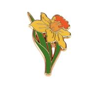 Women Daffodil Flower Alloy Brooch Plant Fashion Style Fresh And Natural Lapel Badge Backpacks Accessories For Clothing Pins Hat