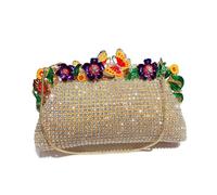 Women Daisy and Butterfly Evening Bag Formal Party Clutch Elegant Sparkling Crystal for Prom Wedding Party