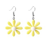 Women Daisy Shape Earrings Acrylic Pendant Earring Hawaii Flower Wild Lily Dangle Ear Jewelry