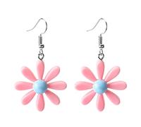 Women Daisy Shape Earrings Acrylic Pendant Earring Hawaii Flower Wild Lily Dangle Ear Jewelry