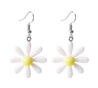 Women Daisy Shape Earrings Acrylic Pendant Earring Hawaii Flower Wild Lily Dangle Ear Jewelry