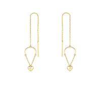 Women Dangle Earring, 9/18K Gold Earring Broken Heart with Round Diamond/Moissanite Ear Wire