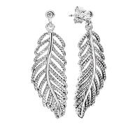 Women Dangle Earring Circles Feathers Knotted Hearts Symbol of Love Earring 925 Silver Earrings for Women Europe Jewelry Women's Earrings (Size : S)