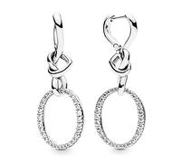 Women Dangle Earring Circles Feathers Knotted Hearts Symbol of Love Earring 925 Silver Earrings for Women Europe Jewelry Women's Earrings (Size : 3)