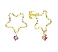 Women Dangle Earrings, Gold Drop Earrings for Women Crystal Hollow Star 21X16mm for Wife Mother'S Day Jewelry Modern