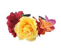 Women Day Of The Dead Headband Artificial Contrast Color Rose Flower Crown With
