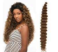 Women Deep Wave Crochet Braiding Hair Extension Curl Water Weave Wavy Twisted Curly Synthetic Hair 27 30inch120g#3PcsLot