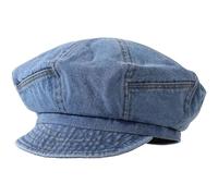 Women Denim Newsboy Cap Slouchy Newsboy Hat Visor Beret Flat Cap Vintage Oversized Cabbie Hat Cotton Octagonal Cap