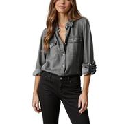 Women Denim Shirts Jacket,Ladies Solid Color Turndown Collar Long Sleeve Jean Western Button Down Blouses,Fall Winter Casual Loose Cowboy Tunic Tops Comfort Lightweight Retro Coats with Pocket,S-XXL