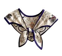 Women Detachable Dickey Spring Summer Mini Cape Fake Collar Small Silk Scarf Shawl Faux False Collar, 6fsj