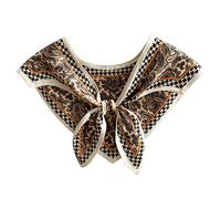 Women Detachable Dickey Spring Summer Mini Cape Fake Collar Small Silk Scarf Shawl Faux False Collar, 12fsj, 8-20