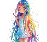 Women Diamond Art Kits Adults, Diamond Painting Cartoon Crystal Art Kits for Adults Kids DIY 5D Round Full Drill Gem Dots Embroidery Paintings Crafts Picture for Beginners, Room Decor 90x120cm 2r-6J