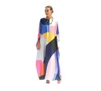 Women Digital Daily Wear Colourful Pattern Satin Silk Kaftan,Wedding Party Dress,Luxury Silk Gift,Women Caftan,Satin Silk Kaftan. Multicolor