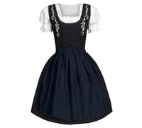 Women Dirndl Dress Oktoberfest Costume German Dirndl Dress Plaid dirndl dress with Apron Fancy Midi Skirt Oktoberfest Outfit Bavarian Costumes for Bavarian Beer Carnival Party Comfy