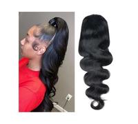 Women Drawstring Ponytail Extension 10-26 Inch Body Wave Ponytail Brazilian Remy Human Hair Extensions Clip in Wave Curly Ponytail Hairpiece, Natural Black Daily use(20inches)