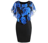 Women Dresses Black Funeral for Dress Party UK Ruffle Smock A Line Dress African Print Wrap Plus Size Sun Dresses 20 Summer with Sleeves Mini Sexy, Blue M