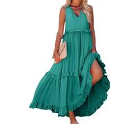 Women Dresses Cocktail for UK Party Summer Clothes Elegant Dress Wedding Pinafore Dresses for Women UK Graduation Linen Tunic Blue and White Striped Dress Long Black Denim, Green XXL