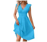 Women Dresses for Special Occasions Long Sleeve Dress Knit Sheer See Through mesh Shift Sundresses Vacation Formal Wedding Guest tie Back Business red wrap Petite Dress