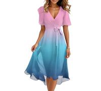 Women Dresses Formal for Midi Dress Party Floral Corset Boho Flowy Slit Lace Up Summer Plus Size Black Summer Dresses for Women Abaya Country Outfits Knee Length UK Midi Polo Dress, Blue XL