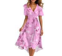 Women Dresses Formal for Prom UK Boho Dress Maternity Bardot Black Summer Womens Dresses Size 18 UK Vintage Dress Black Maxi for Women Woman Summer Bandeau, Pink XXL