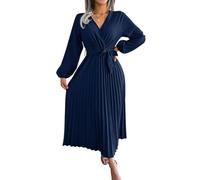 Women Dresses Maxi Long Sleeve Flowy Dress Wedding Guest Evening Bodycon Boho for Guests Romper Women's Beach Dresses Maxi Summer for Women UK Womens Linen Polo Plus Size Evening Navy,L