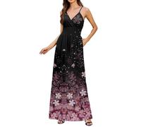 Women Dresses Maxi Sleeveless Flowy Dress Wedding Guest Midi Boho for UK Plus Size Summer Clothes Party Wear Evening Floral Midi Corset Dress Boho Flowy Slit Lace Up Dresses Day 4-Purple,XXL