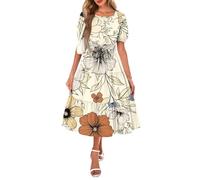 Women Dresses Plus Size Summer Maternity Dress Womens Tiered Pink Denim Dress Blue Dresses for Women UK Summer Evening Ruched and White Long, Complexion L