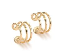 Women Ear Cuff Earring Gold Non Pierced Cartilage Clip on Wrap Hoop 14K Filled Tiny Boho Beach Simple Minimalist Delicate Handmade Hypoallergenic Jewelry -Sold as Single/Pair