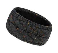 Women Ear Warmer Headband Fleece Lined Winter Warm Knitted Thick Hairband Thermal Headbands Elastic Hair Wrap (A-Dark Grey)