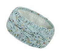 Women Ear Warmer Headband Fleece Lined Winter Warm Knitted Thick Hairband Thermal Headbands Elastic Hair Wrap (A-Blue)