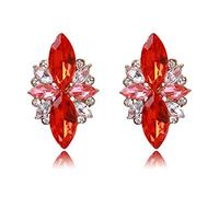 Women Earring Elegant Opal Stone Stud Earrings Pink Crystal Earrings Drop Earrings, Crystal, Rhinestone