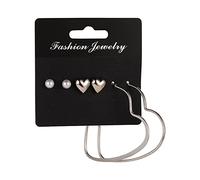 Women Earring Mother Valentine's Day Presents 3 Pairs Hoop Earrings For Women Small Big Hoops Earring Packs Set Fashion Earrings Jewelry For Birthday Party Present Stud Drop Earrings