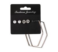 Women Earring Mother Valentine's Day Presents 3 Pairs Hoop Earrings For Women Small Big Hoops Earring Packs Set Fashion Earrings Jewelry For Birthday Party Present Stud Drop Earrings