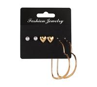 Women Earring Mother Valentine's Day Presents 3 Pairs Hoop Earrings For Women Small Big Hoops Earring Packs Set Fashion Earrings Jewelry For Birthday Party Present Stud Drop Earrings