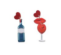 Women Earrings Boho Fashion Trendy Heart Shaped Acrylic Earrings All Ages Stylish Outdoor Accessories Modern Look Gear (Red-2, 1. 5X6. 5CM)