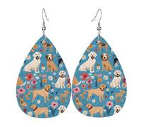 Women Earrings Border Collie Flower Print Long Earring Creative Printed Earrings Jewelry, For Party, Birthday, Ouple