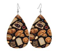 Women Earrings Cheese Sandwiches Print Drop Dangle Teen Girls Creative Pendant Teardrop Earrings, For Party, New Year, Bridal