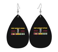 Women Earrings Chief Warrant Officer Vietnam Cw2 Veteran Drop Dangle Ladies Retro Leather Dangle Drop Earrings, For Wedding, Party, Festival