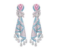 Women Earrings Colorful Ribbon Shape Earrings Comfortable Unique Alloy Texture Suitable For Long Term Wear Trendy Statement