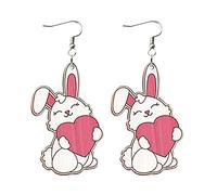 Women Earrings for Mother Days Easter Easter Bunny Carrot Earrings Acrylic Earrings Happy Spring Gnome Earrings Studs Earrings (F, One Size)