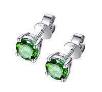 Women Earrings for Ramadan Days Natural Morganite Color Stone Stud Earrings 6MM Feminine Elegant Earrings Lightweight Hoop Earrings (Green, One Size)
