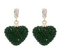 Women Earrings for Ramadan Days New Year Chinese New Year Red Small Peach Heart Crystal Earrings Korean Dongdaemun Rhinestones Love Ear Studs Ear Accessories Earrings Alt (Green, One Size)