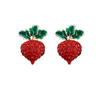 Women Earrings for Ramadan Mother's Day Cute Radish Earrings Cherry Earrings Red Stud Earrings Set For Women Girls S925 Silver Stud Earrings For Women Earrings With Soft Ear Studs Fine (RD1, One Size)