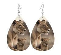 Women Earrings Lioness With Cub Drop Dangle Retro Lightweight Earrings For Women Dangling, For Birthday, Bridal, New Year