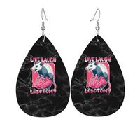 Women Earrings Live Laugh Lobotomy Long Earring Lightweight Printed Faux Leather Earrings, For Valentine'S Day, Birthday, Wedding