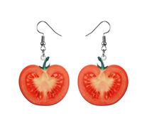 Women Earrings Mother Valentine's Day Gifts Cute Feminine Fruit Earrings Multi Piece Set Funny Kawaii Lemon Earrings Funky Novelty Food Earrings Strange Watermelon Non Allergic Earrings (E, One Size)