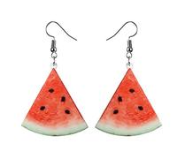 Women Earrings Mother Valentine's Day Gifts Cute Feminine Fruit Earrings Multi Piece Set Funny Kawaii Lemon Earrings Funky Novelty Food Earrings Strange Watermelon Non Allergic Earrings (F, One Size)