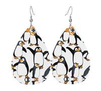 Women Earrings Penguin Dabbing Pattern Dangle Earring Printed Retro Pendant Teardrop Earrings, For Valentine'S Day, Wedding, Party