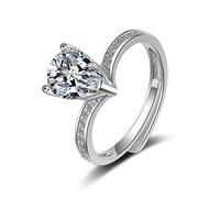 Women Earrings Silver Sterling Pull with Cubic Zirconia V Shape Personality Glitter Wedding Partnership Rings Friendship Rings Wedding Rings Engagement Rings Adjustable